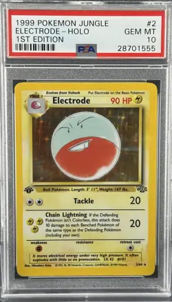 PSA 10 GEM MINT 💎 1999 POKEMON JUNGLE 1ST EDITION HOLO - ELECTRODE #2 (LOW POP) - Image 1