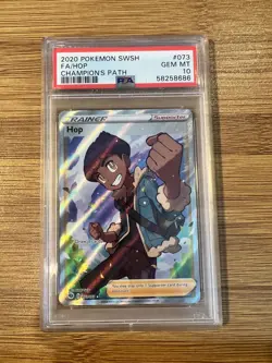 2020 POKEMON SWORD & SHIELD CHAMP'S PATH #073 FULL ART/HOP PSA 10 - Image 1