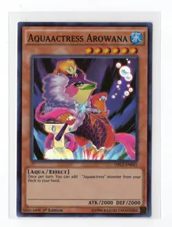 YuGiOh Card - (LP) Aquaactress Arowana DRL2-EN041 - 1st Ed Super Rare - Image 1