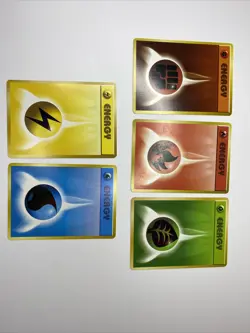 NM Japanese COMPLETE Pokemon ENERGY 5 Card EXPANSION PACK Base Grass Fire Water - Image 1