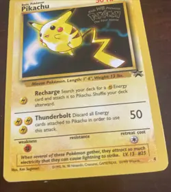 PIKACHU #4 "POKEMON BLACK STAR PROMO CARD " C1999 WOTC - WB "The First Movie" - Image 3