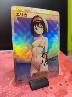 Pokemon Erica Anime Waifu Sexy Doujin ACG DIY Trainer Art card - Image 5