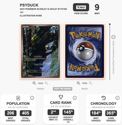 Psyduck 175/165 TAG 9 MINT Illustration Rare 2023 Pokemon Card Mew 151 - Image 3