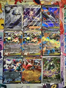 Lot Of 9 Pokemon TCG MEGA EVOLUTION Rare Cards Assortment Collection IR FA EX - Image 1