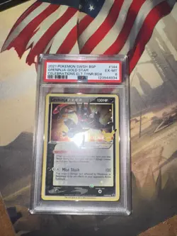 2021 Pokemon SWSH Greninja Gold Star Celebrations ETB Promo PSA6 - Image 1