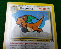 1999 POKEMON TCG DRAGONITE #5 WOTC Black Star 1st Movie PROMO WOC STAMPED - Image 3