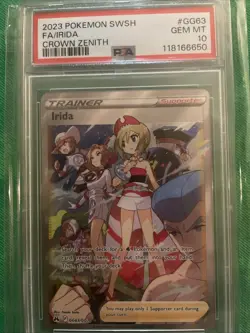 Irida FA Crown Zenith PSA 10 GG63/GG70 Gem Mint Mt Pokemon Slab Graded Full Art - Image 2