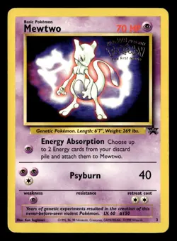 Pokemon First Movie Mewtwo Black Star Promo WOTC #3 UX1801 - Image 1