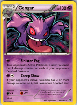Pokemon TCG Gengar 60/162 XY Breakthrough Deck Exclusive Non-Holo LP - Image 1