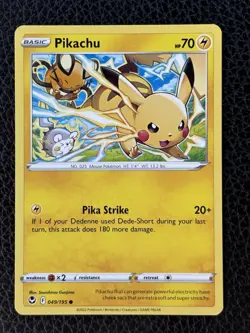 Pikachu- Pokemon TCG Sword & Shield Silver Tempest 049/195 - Image 1