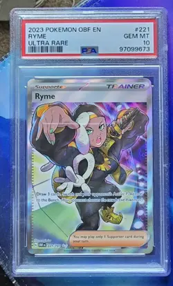 2023 Pokemon Obsidian Flames Ryme 221/197 Sv03 PSA 10 GEM MINT - Image 1