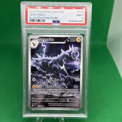 2025 POKEMON WHITE FLARE EN ZEBSTRIKA ILLUSTRATION RARE #115 PSA 9 MINT - Image 1