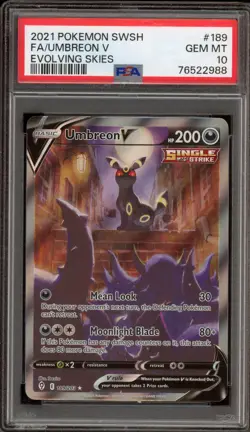 Pokemon Umbreon V Evolving Skies Full Alt Art #189 PSA 10 Gem Mint - Image 1