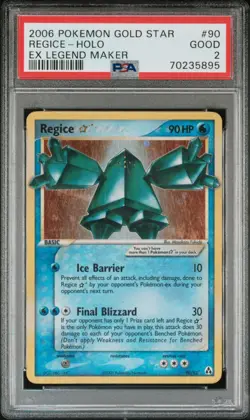 2006 Pokemon Ex Legend Maker #90 Regice Holo GOLD STAR PSA 2 GOOD - Image 1
