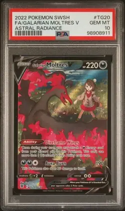 2022 Pokemon SWSH Astral Radiance #TG20 FA Galarian Moltres V PSA 10 - Image 1