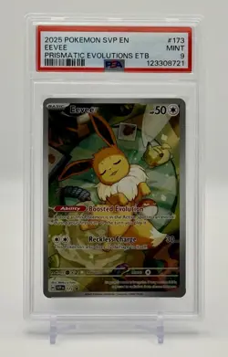 2025 Pokemon SVP #173 Eevee - PSA 9 Mint (Prismatic Evolutions ETB) - Image 1