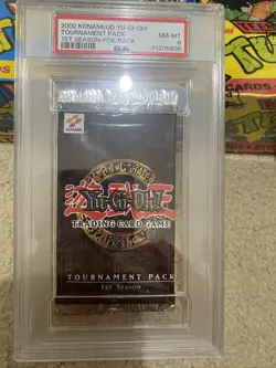 2002 Yu-Gi-Oh! Tournament Pack 1st Season TP1 FOIL Pack PSA 8 - Image 1
