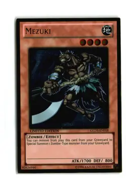 MEZUKI GLD3-EN018 LIMITED EDITION GOLD RARE YUGIOH TCG MP - Image 1