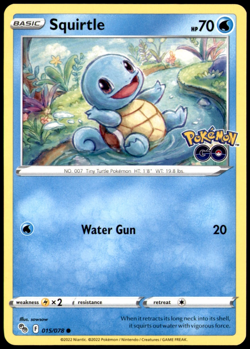 Squirtle 015/078 Pokemon GO TCG Non Holo Pokemon Card Free Shipping! - Image 1
