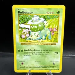 Pokemon Card Bulbasaur 44/102 Shadowless Base Set WOTC Vintage MP - Image 1