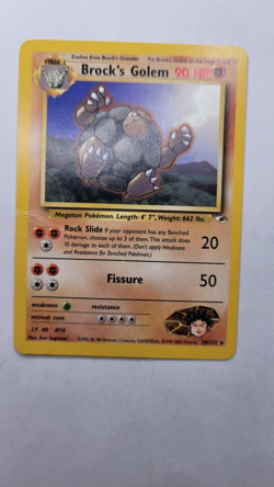 Pokemon TCG Brock's Golem Unlimited Non Holo Rare Card 20/132 WOTC Gym Heroes MP - Image 1