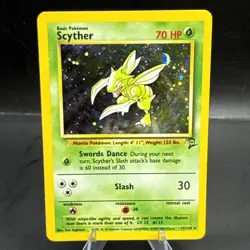 Scyther Base Set 2 Rare Holo Card 17/130 1999 WOTC LP Condition - Image 1