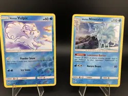 Pokemon Alolan Vulpix and Nine Tails Reverse Holo Card Set of 2 27/147 & 28/147 - Image 1