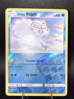 Pokemon Alolan Vulpix and Nine Tails Reverse Holo Card Set of 2 27/147 & 28/147 - Image 3