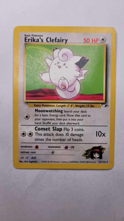 Erika’s Clefairy Pokemon TCG Trading Card - RARE - 25/132 Gym Heroes NM - Image 1