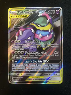 Pokemon TCG Muk Alolan Muk GX Full Art Holo Card 197/214 Sm-Unbroken Bonds - Image 1