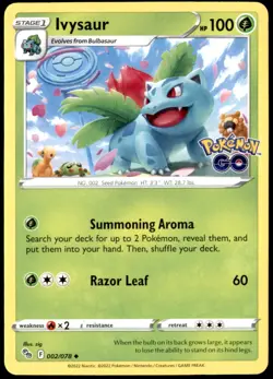 Ivysaur 002/078 Pokemon GO Non Holo Pokemon Card Free Shipping! - Image 1