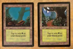 Lot of 2 MTG Beta Forest - Lightly Played Magic the Gathering Beta edition cards - Image 1
