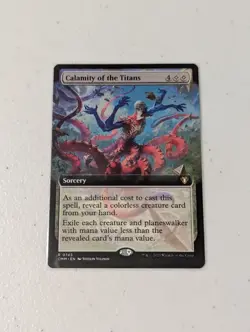 MTG Calamity of the Titans - Extended Art - Commander Masters NM - Image 1