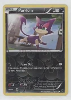 Purrloin Reverse Foil Pokemon XY Phantom Forces #56 - Image 1