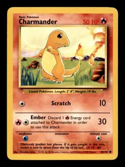 Charmander 46/102 Common Pokemon Base Set Unlimited - Image 1