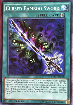 Cursed Bamboo Sword Common 1st Edition YuGiOh Card NECH-EN068 - Image 1
