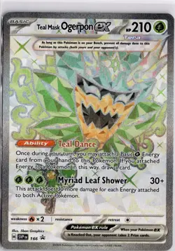 Teal Mask Ogerpon ex Ultra Rare SV: Scarlet & Violet Promo Cards 166 NM - Image 1