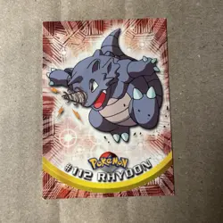 Pokemon Topps Card - Rhydon #112 Non Holo TV Animation Edition Blue Label - Image 1