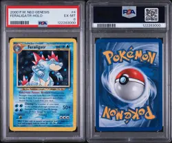 Pokemon Neo Genesis 2000 Unlimited Holo Rare Card Feraligatr 4/111 WOTC PSA 6 - Image 3