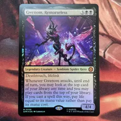 MTG Gwenom, Remorseless Foil Magic Card Marvel Spider-Man Mythic - Image 1