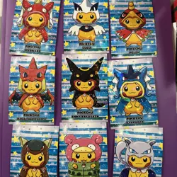 FULL PONCHO PIKACHU Set ! Pokemon Merry XMas Card Database Cards! 9 Cards NM - Image 1