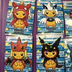 FULL PONCHO PIKACHU Set ! Pokemon Merry XMas Card Database Cards! 9 Cards NM - Image 2