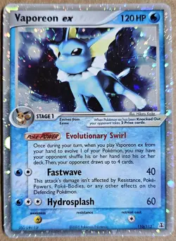 Vaporeon EX Pokemon Card Ex Delta Species 2005 HOLO Ultra Rare 110/113 Swirl - Image 1