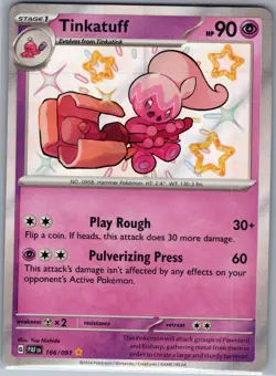 Tinkatuff 166/091 Baby Shiny - Paldean Fates - Pokemon Card - NM - Image 1
