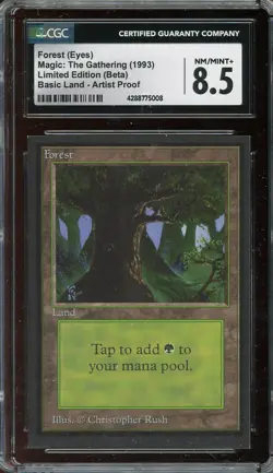CGC 8.5 Beta Artist Proof Forest {EYES} ~ Vintage MTG/Magic ~ RARER than ALPHA!! - Image 1
