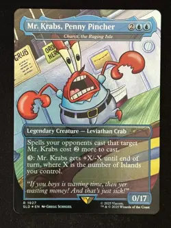 1x MTG Mr. Krabs, Penny Pincher - Charix, the Raging Isle (Rainbow Foil) - (SLD) - Image 1