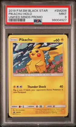 PIKACHU PSA 9 SUN & MOON Sm206 HOLO PROMO POKEMON TCG ENGLISH - Image 1