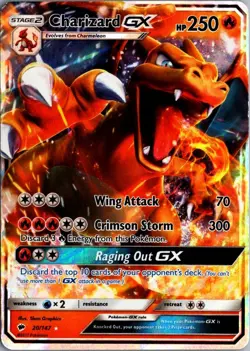 2017 Sun & Moon - Burning Shadows Charizard-GX Stage 2/Rare Holo GX #20 - Image 1