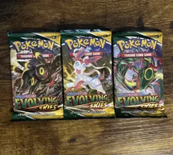 Pokemon TCG Sword & Shield Evolving Skies Booster Pack Sealed Lot Of 3 - Image 1