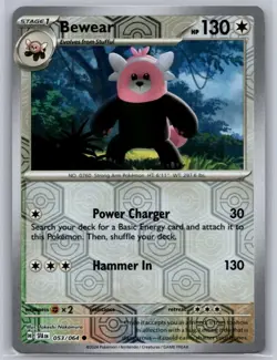 Pokemon TCG Shrouded Fable Bewear 053/064 Reverse Holo Common - Image 1